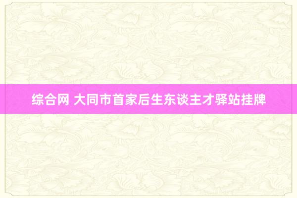 综合网 大同市首家后生东谈主才驿站挂牌