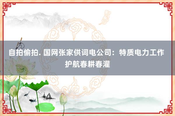 自拍偷拍. 国网张家供词电公司：特质电力工作 护航春耕春灌