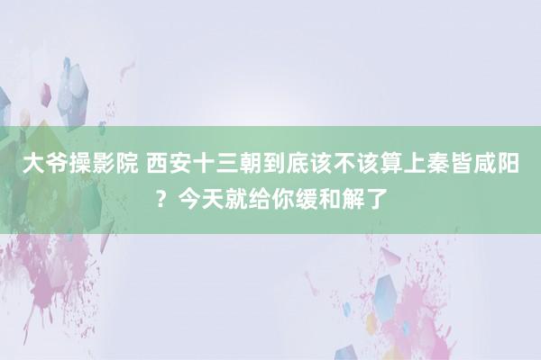 大爷操影院 西安十三朝到底该不该算上秦皆咸阳？今天就给你缓和解了