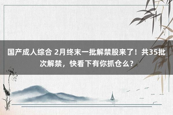 国产成人综合 2月终末一批解禁股来了！共35批次解禁，快看下有你抓仓么？