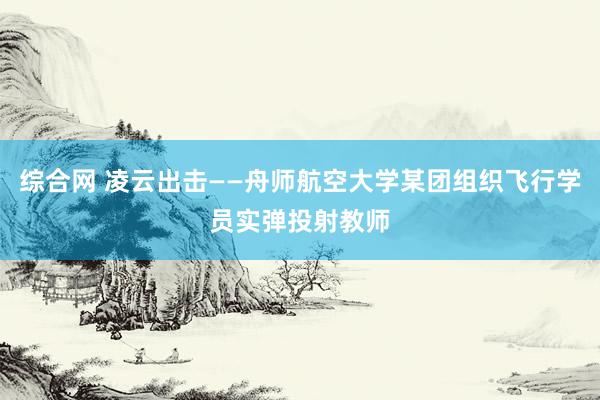 综合网 凌云出击——舟师航空大学某团组织飞行学员实弹投射教师
